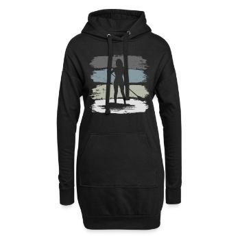 Stand up paddle - Sweat-shirt à capuche long Femme - noir - Devant