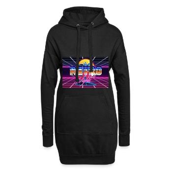 Synthwave des années 80 Design Retro - Sweat-shirt à capuche long Femme - noir - Devant