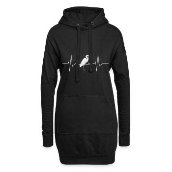 Reiher Vogel - Hoodie-Kleid - Schwarz - Vorne
