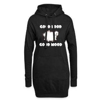 Dicker Samojede Hund Essen Vierfraß - Hoodie-Kleid - Schwarz - Vorne