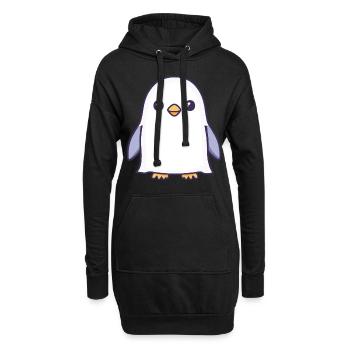 Pingouin Halloween Bande dessinée Fantôme - Sweat-shirt à capuche long Femme - noir - Devant