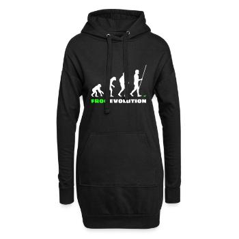 Evolution de la grenouille - Sweat-shirt à capuche long Femme - noir - Devant