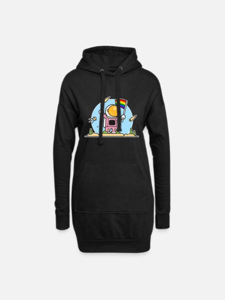 Schwuler Astronaut - Hoodie-Kleid - Schwarz
