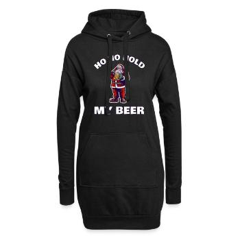 Weihnachtsmann Halte Mein Bier - Hoodie-Kleid - Schwarz - Vorne