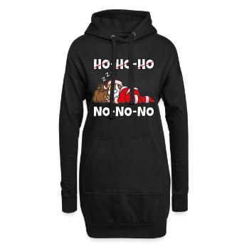 Père Noël paresseux - Sweat-shirt à capuche long Femme - noir - Devant