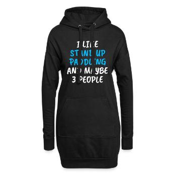Stand Up Paddling - Hoodie-Kleid - Schwarz - Vorne