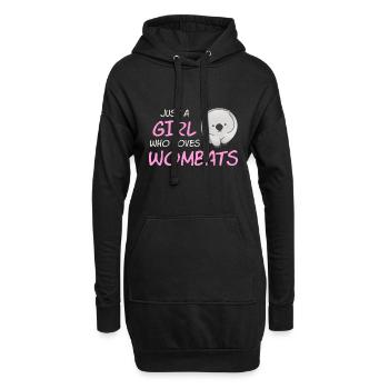 Juste une fille qui aime les wombats - Sweat-shirt à capuche long Femme - noir - Devant