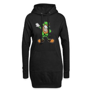 Danse du dabbing du lutin de la Saint-Patrick - Sweat-shirt à capuche long Femme - noir - Devant