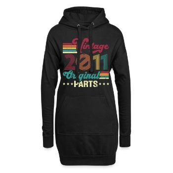 Vintage 2011 Original, Cadeau D'anniversaire - Sweat-shirt à capuche long Femme - noir - Devant
