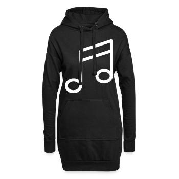 Musique orchestre musicien chanteur note de musique - Sweat-shirt à capuche long Femme - noir - Devant