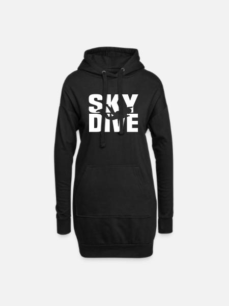 t skydive Fallschirmspringer Shirt - Hoodie-Kleid - Schwarz