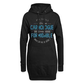 cardiologue formidable - Sweat-shirt à capuche long Femme - noir - Devant