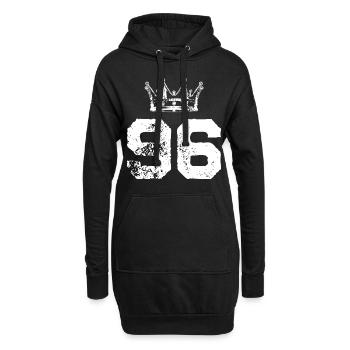96 Couronne numérique - Sweat-shirt à capuche long Femme - noir - Devant