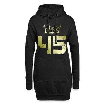 45 Couronne numérique - Sweat-shirt à capuche long Femme - noir - Devant