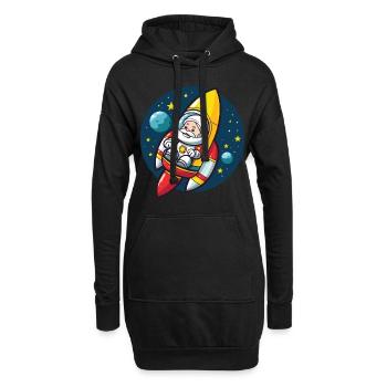 Weihnachtsmann Rakete Santa Weihnachten - Hoodie-Kleid - Schwarz - Vorne