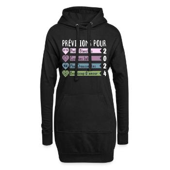 Grossesse Prévisions Pour 2024 Future Maman cadeau - Sweat-shirt à capuche long Femme - noir - Devant