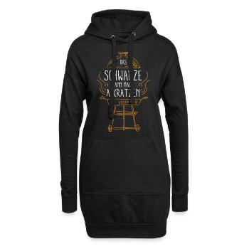 Lustiger Grillspruch Schwarze abkratzen Griller BB - Hoodie-Kleid - Schwarz - Vorne