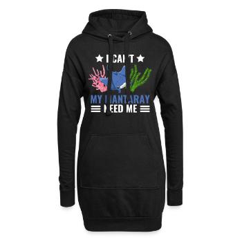Ich kann nicht Lustiges Geschenk Ozean Mantarochen - Hoodie-Kleid - Schwarz - Vorne