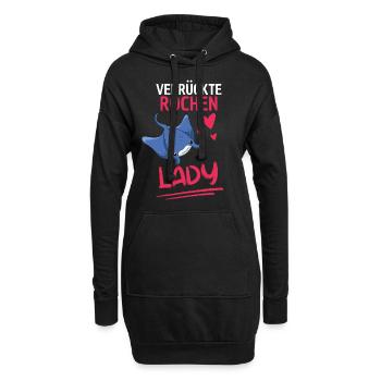 Rochen Lady Frauen Ozean Tier Geschenk Mantarochen - Hoodie-Kleid - Schwarz - Vorne