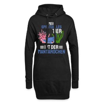 Mantarochen Tier Lustiges Geschenk Stachelrochen - Hoodie-Kleid - Schwarz - Vorne