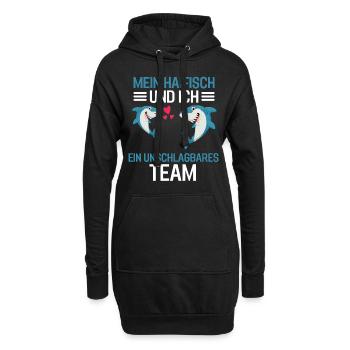 Ozean Tierliebhaber Meerestier Lustiges Haifisch - Hoodie-Kleid - Schwarz - Vorne