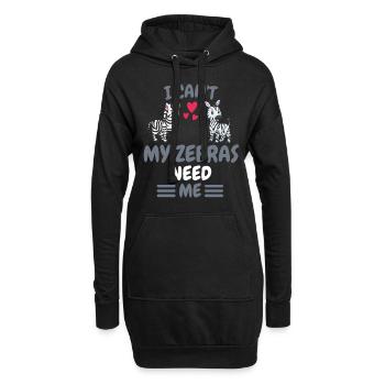Ich kann nicht Afrika Tier Lustiges Geschenk Zebra - Hoodie-Kleid - Schwarz - Vorne