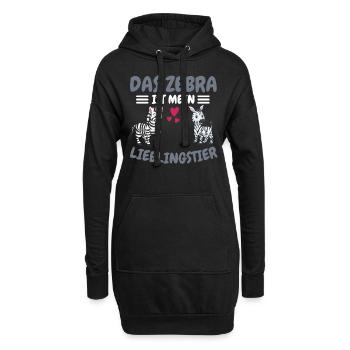Zoo Tier Lieblingstier Geschenk Lustiges Zebra - Hoodie-Kleid - Schwarz - Vorne