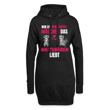 Trash Panda Mädchen Lustiges Geschenk Waschbär - Hoodie-Kleid - Schwarz - Vorne