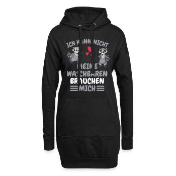 Trash Panda Tier Lustiges Geschenk Waschbär - Hoodie-Kleid - Schwarz - Vorne