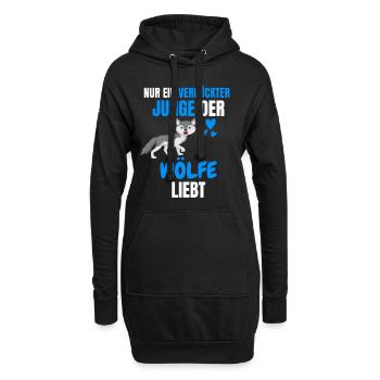 Wald Tierliebhaber Jungs Lustiges Geschenk Wolf - Hoodie-Kleid - Schwarz - Vorne