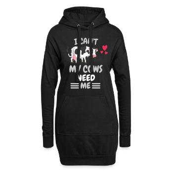 Je ne peux pas farmer animal drôle vache cadeau - Sweat-shirt à capuche long Femme - noir - Devant