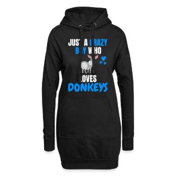 Verrückter Junge Bauer Tier Lustiges Geschenk Esel - Hoodie-Kleid - Schwarz - Vorne