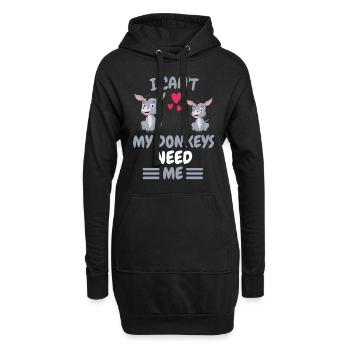 Je ne peux pas fermier animal drôle cadeau âne - Sweat-shirt à capuche long Femme - noir - Devant