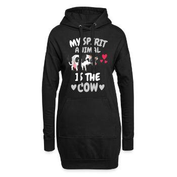 Ma vache cadeau animal fermier spirituel - Sweat-shirt à capuche long Femme - noir - Devant
