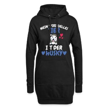 Hunde Haustier Spirituelles Tier Geschenk Husky - Hoodie-Kleid - Schwarz - Vorne