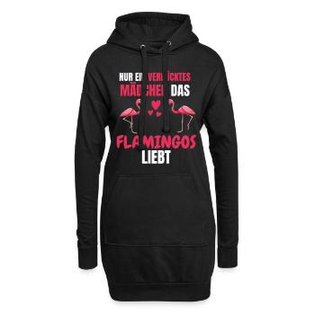 Tropisches Tier Mädchen Lustiges Geschenk Flamingo - Hoodie-Kleid - Schwarz - Vorne