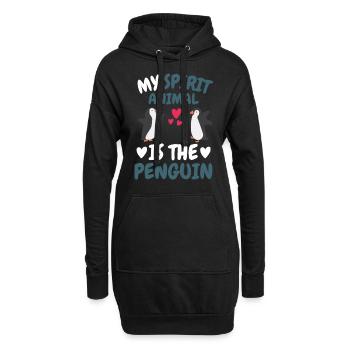 Mein spirituelles Tier Geschenk Vogel Pinguin - Hoodie-Kleid - Schwarz - Vorne