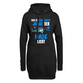 Ozean Tier Jungs Raubtier Lustiges Geschenk Hai - Hoodie-Kleid - Schwarz - Vorne