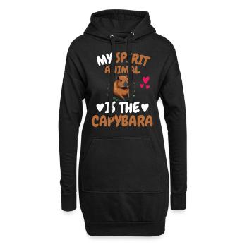 Mon don d’animal spirituel drôle Capybara - Sweat-shirt à capuche long Femme - noir - Devant