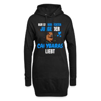 Tier Verrückter Junge Lustiges Geschenk Capybara - Hoodie-Kleid - Schwarz - Vorne