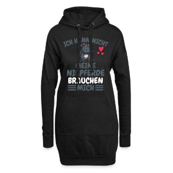 Afrika Tier Lustiges Nilpferd Geschenk Hippo - Hoodie-Kleid - Schwarz - Vorne