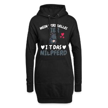 Hippo Mein spirituelles Tier ist das Nilpferd - Hoodie-Kleid - Schwarz - Vorne