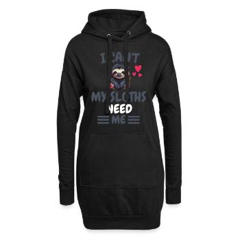 Animal Lovers Zoo Animal Funny Gift Sloth - Hoodie Dress - black - Front