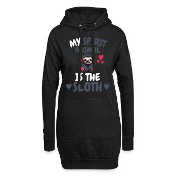 Mon don animal spirituel Drôle de paresseux - Sweat-shirt à capuche long Femme - noir - Devant