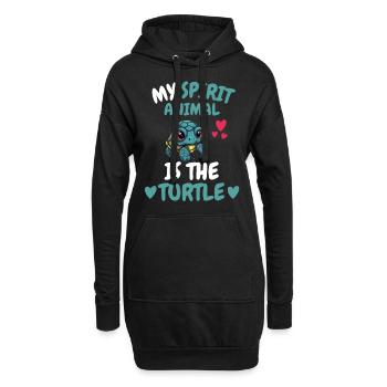 Mon don animal spirituel Ocean Turtle - Sweat-shirt à capuche long Femme - noir - Devant