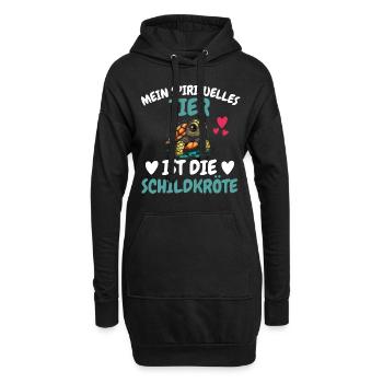 Zootier Mein spirituelles Tier ist die Schildkröte - Hoodie-Kleid - Schwarz - Vorne