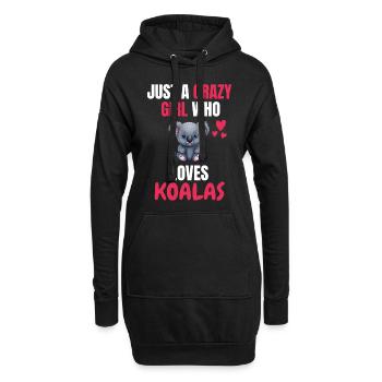 Crazy Girl Australie Animal Gift Koala - Sweat-shirt à capuche long Femme - noir - Devant