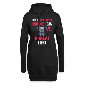 Australien Tier Lustiges Mädchen Geschenk Koala - Hoodie-Kleid - Schwarz - Vorne