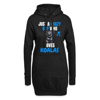 Crazy Boy Australie Animal Gift Koala - Sweat-shirt à capuche long Femme - noir - Devant