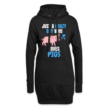 Fermier d’animaux de ferme Garçons Cadeau Cochon - Sweat-shirt à capuche long Femme - noir - Devant
